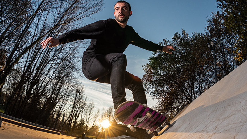 Wearing a helmet for skateboarding
